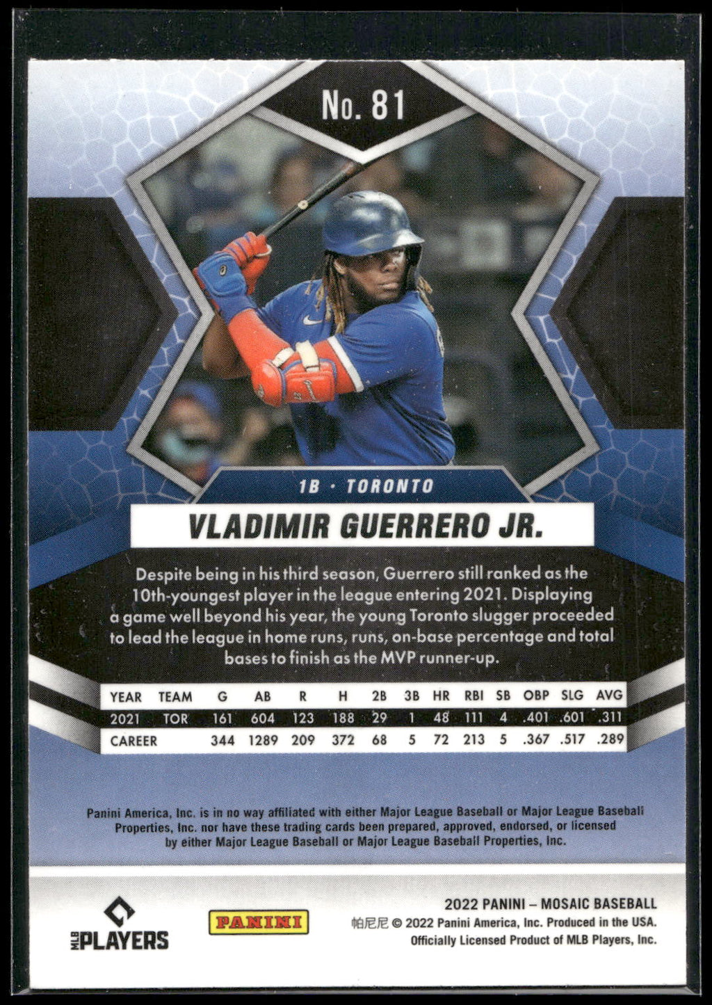 2022 Panini Mosaic #81 Vladimir Guerrero Jr.