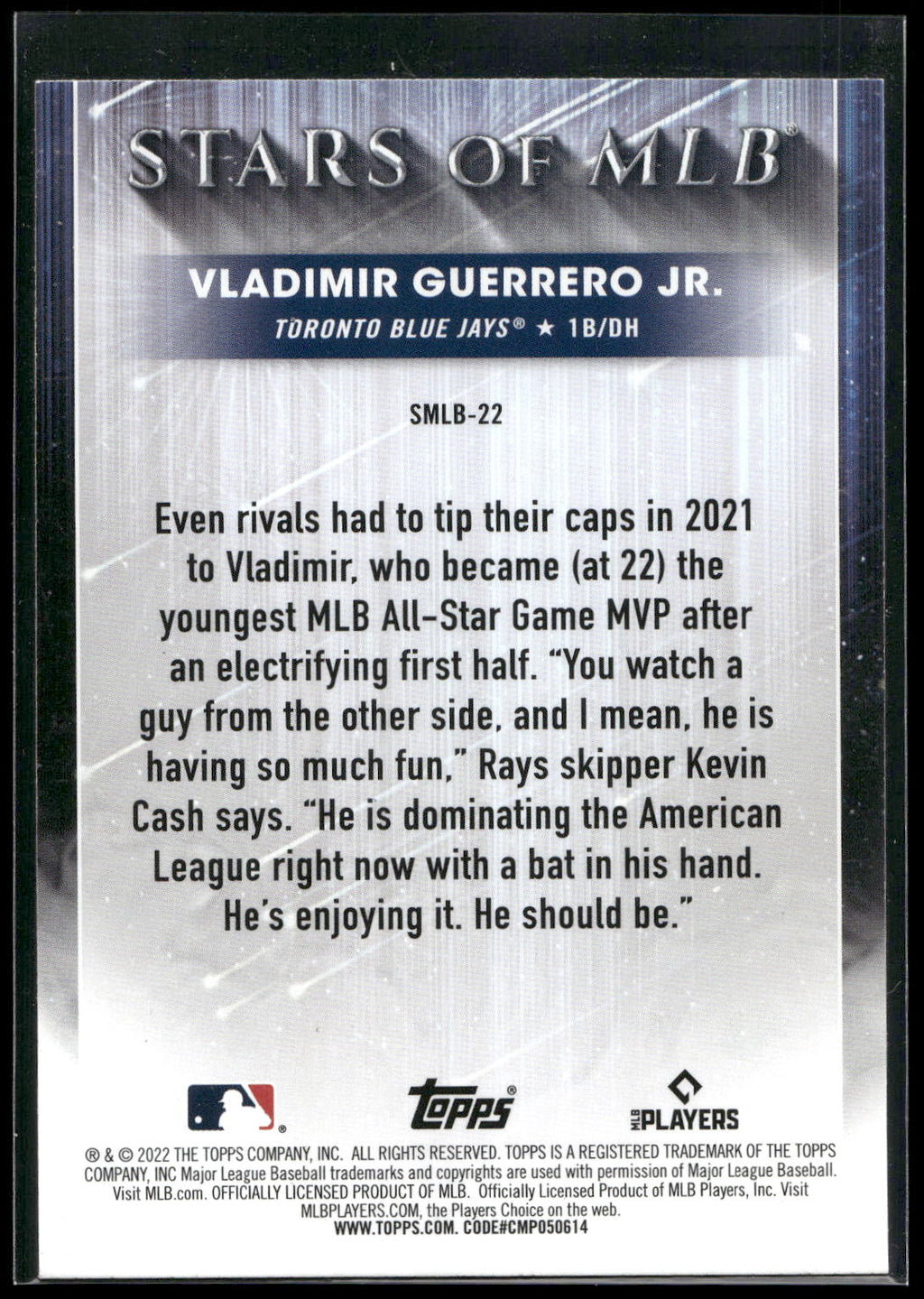 2022 Topps #SMLB-22 Vladimir Guerrero Jr. Stars of MLB