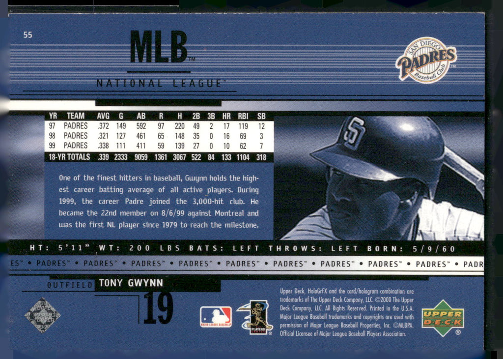 2000 Upper Deck HoloGrFX #55 Tony Gwynn