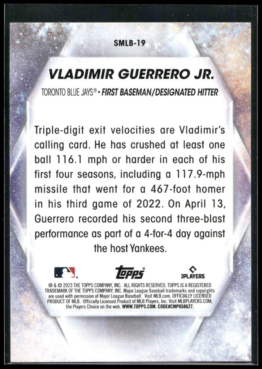 2023 Topps #SMLB-19 Vladimir Guerrero Jr. Stars of MLB