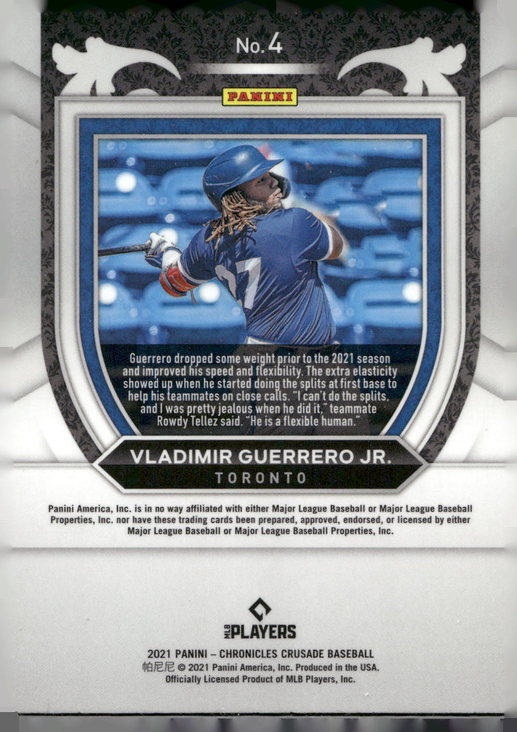 2021 Panini Chronicles #4 Vladimir Guerrero Jr. Crusade