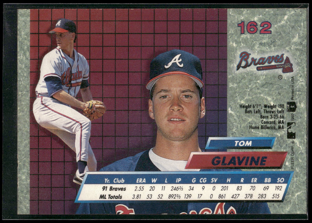 1992 Ultra #162 Tom Glavine
