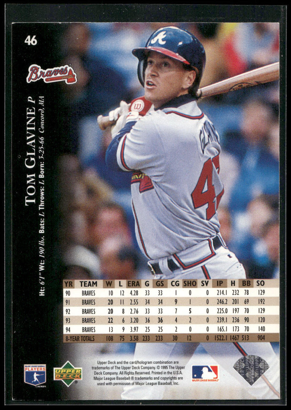 1995 Upper Deck #46 Tom Glavine
