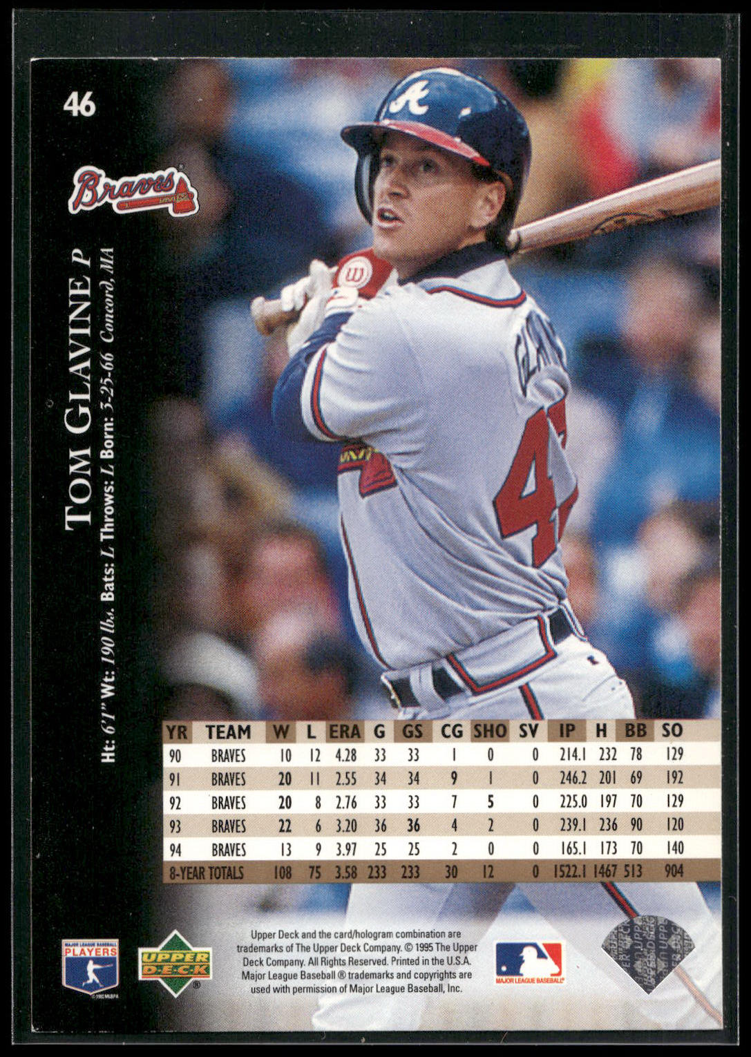 1995 Upper Deck #46 Tom Glavine