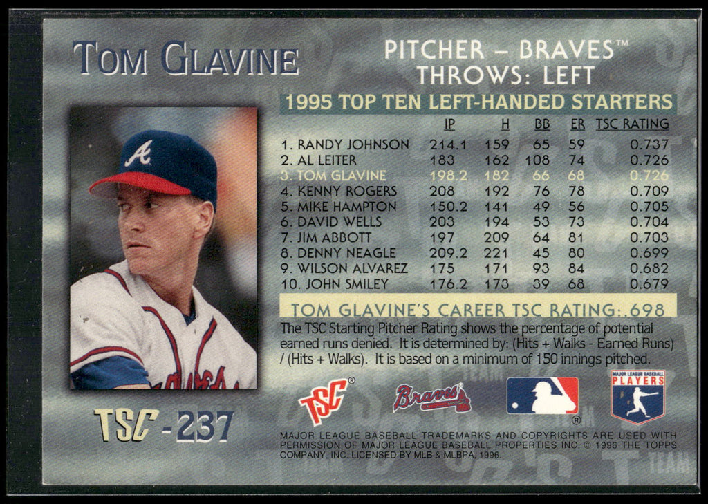 1996 Stadium Club #237 Tom Glavine