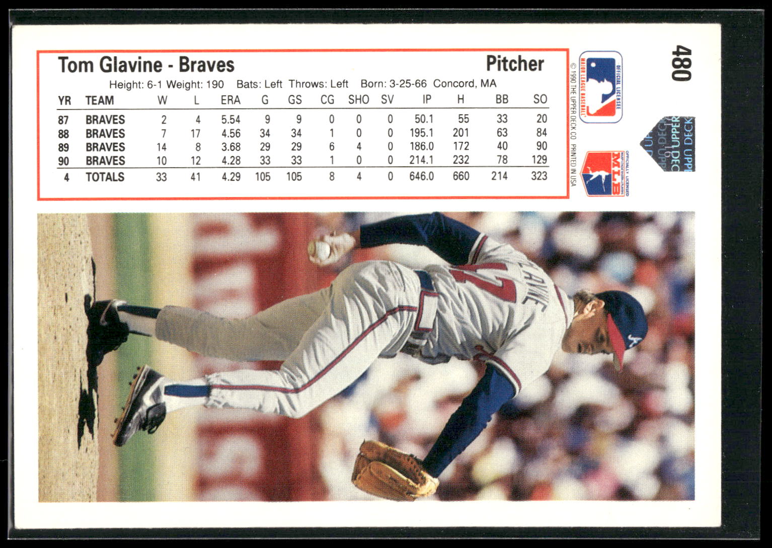 1991 Upper Deck #480 Tom Glavine