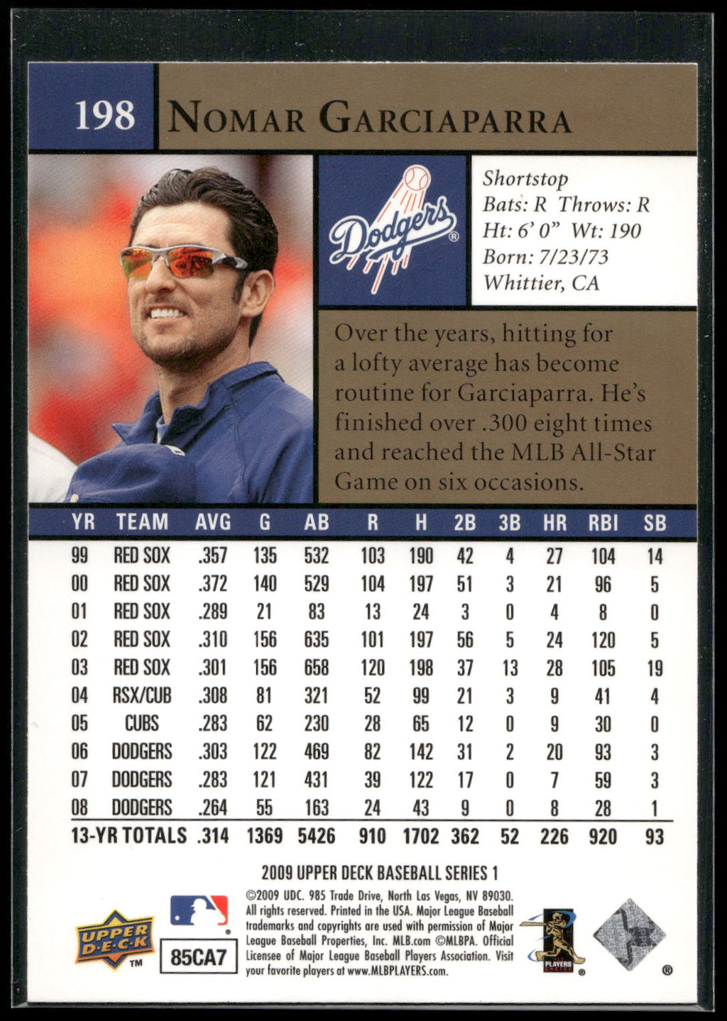 2009 Upper Deck #198 Nomar Garciaparra