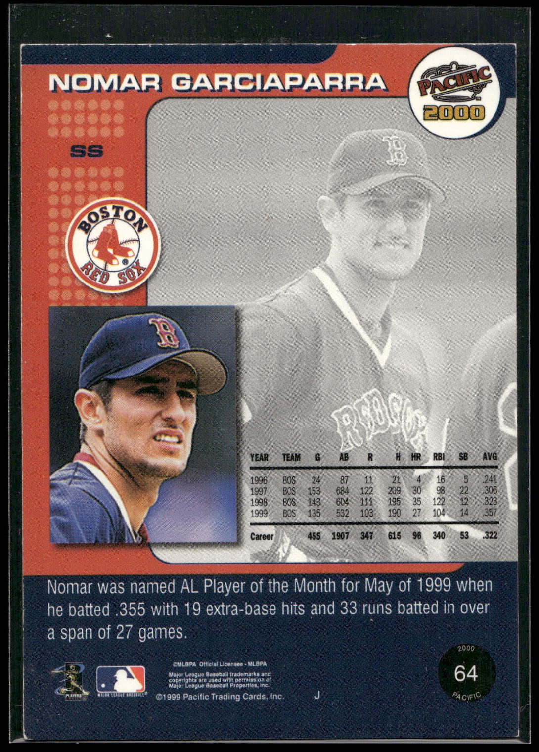 2000 Pacific #64b Nomar Garciaparra