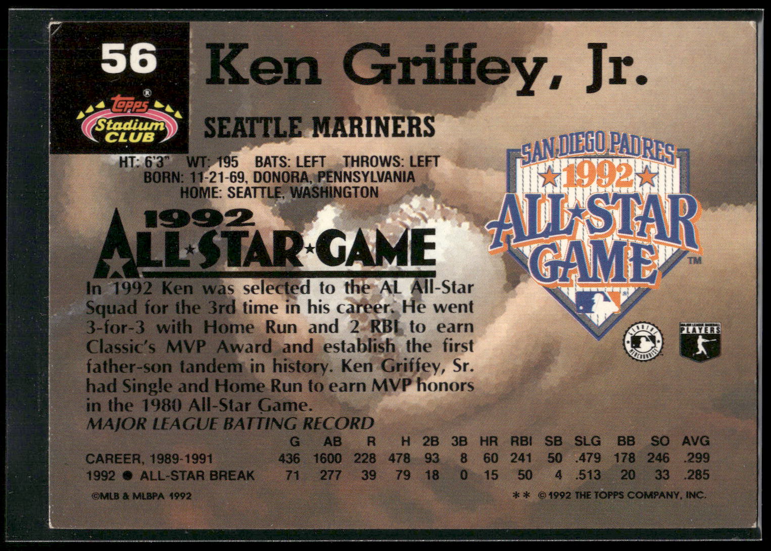 1993 Stadium Club Murphy #56 Ken Griffey, Jr.