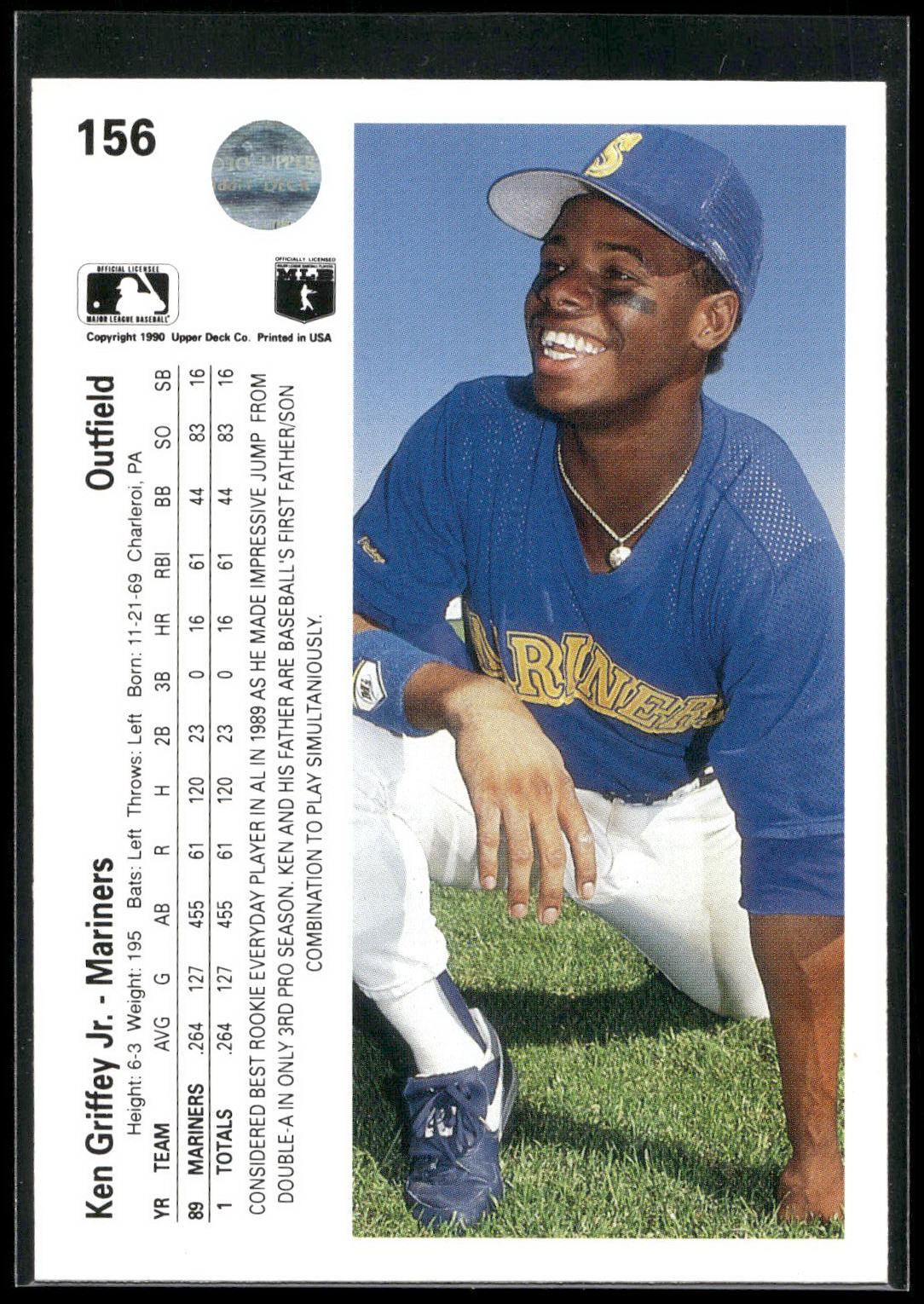 1990 Upper Deck #156a Ken Griffey Jr.