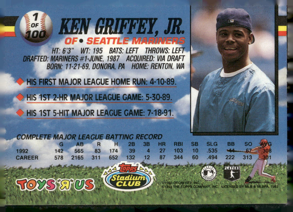 1993 Stadium Club Toys "R" Us #1 Ken Griffey, Jr.