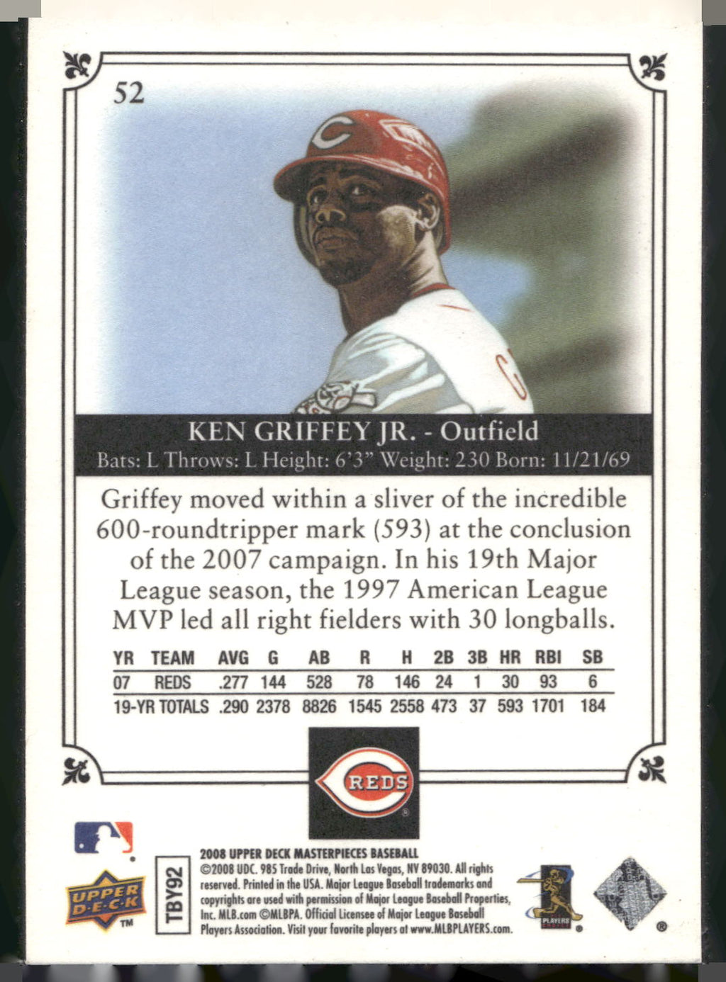 2008 Upper Deck Masterpieces #52 Ken Griffey Jr.