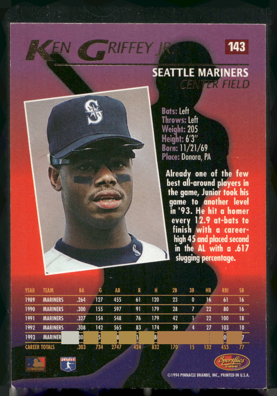 1994 Sportflics 2000 #143 Ken Griffey Jr.