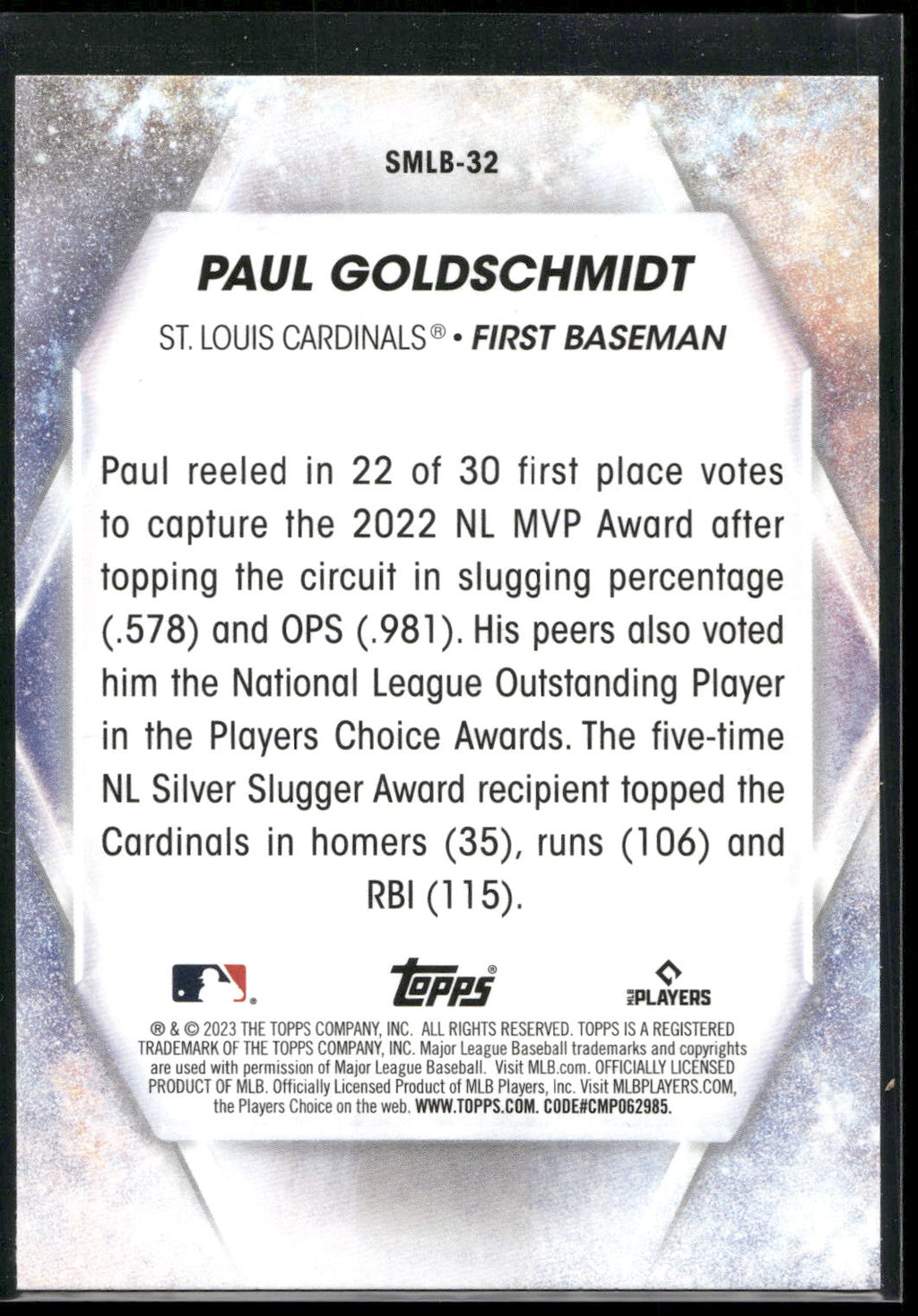 2023 Topps #SMLB-32 Paul Goldschmidt Stars of MLB