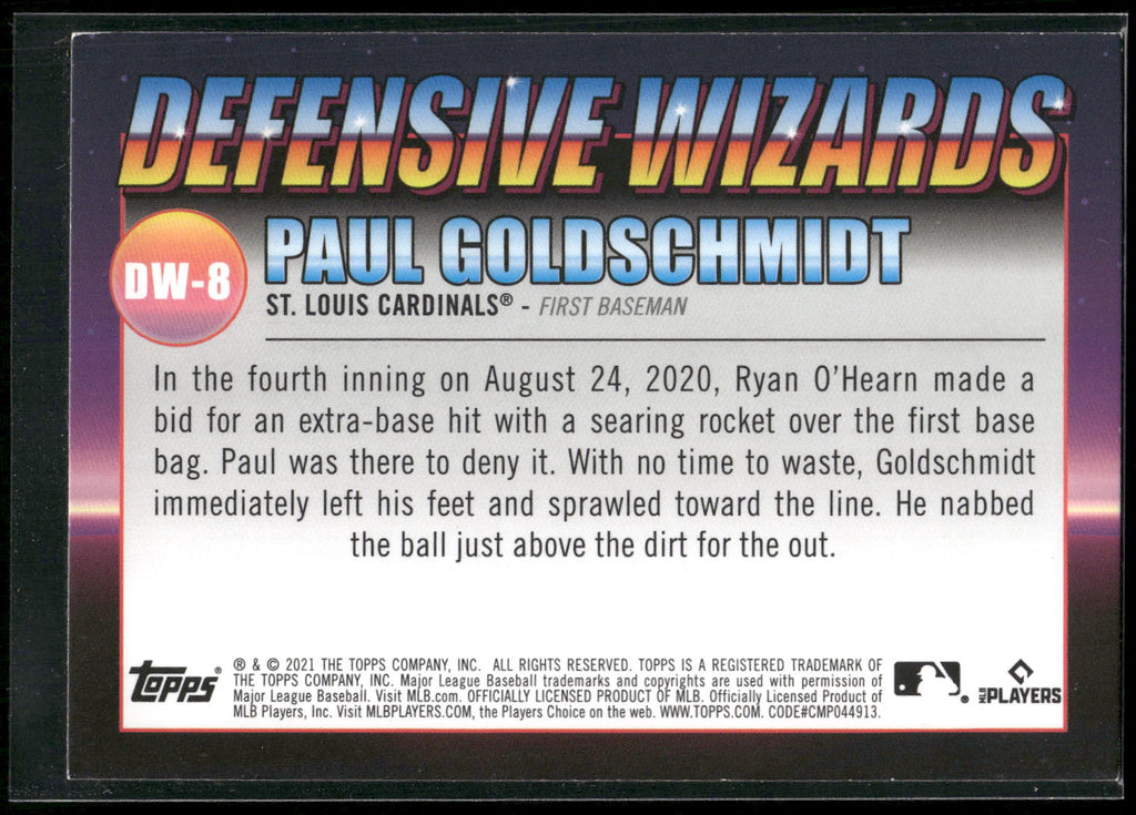 2021 Topps Big League #DW-8 Paul Goldschmidt Defensive Wizards
