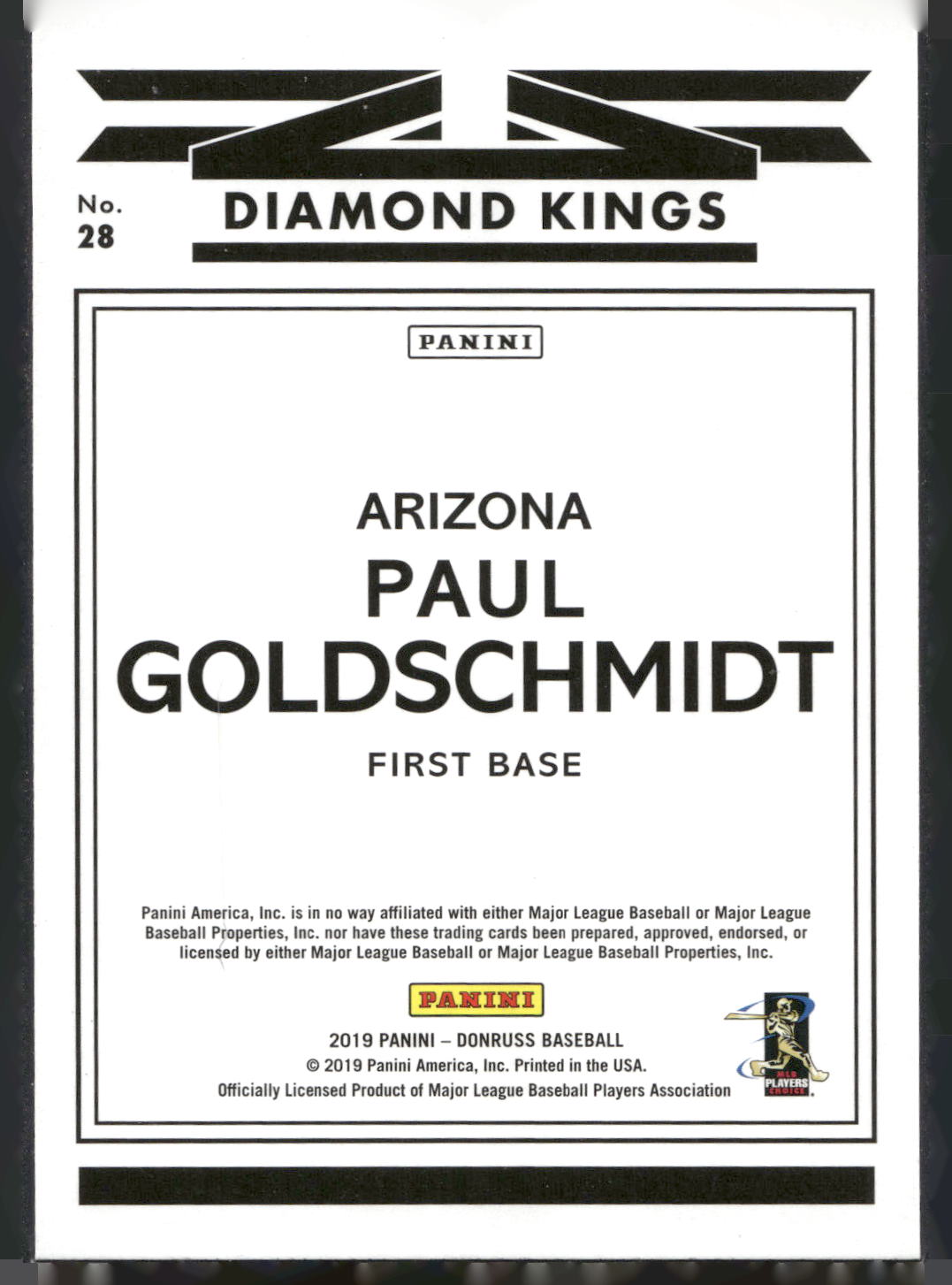 2019 Donruss #28 Paul Goldschmidt
