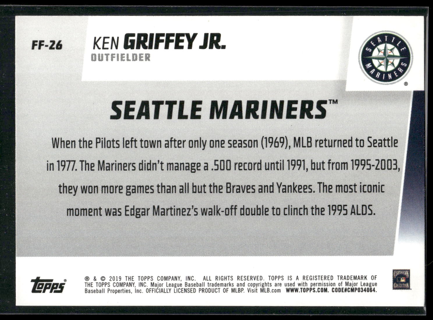 2019 Topps #FF-26 Ken Griffey Jr. Franchise Feats