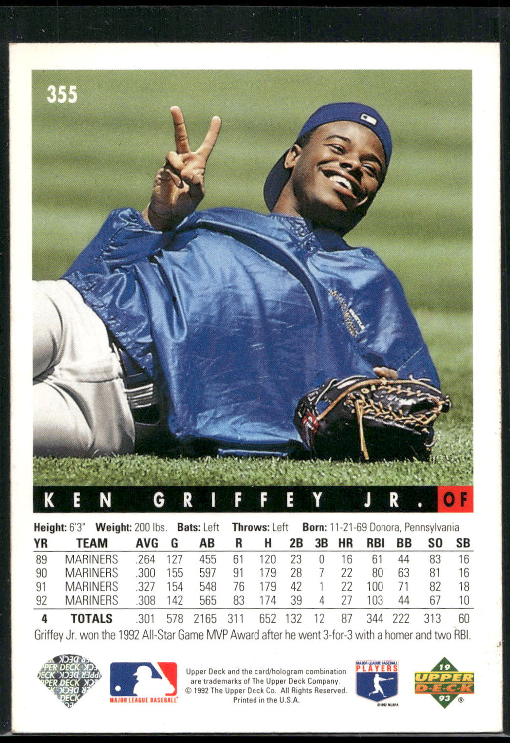 1993 Upper Deck #355 Ken Griffey Jr.