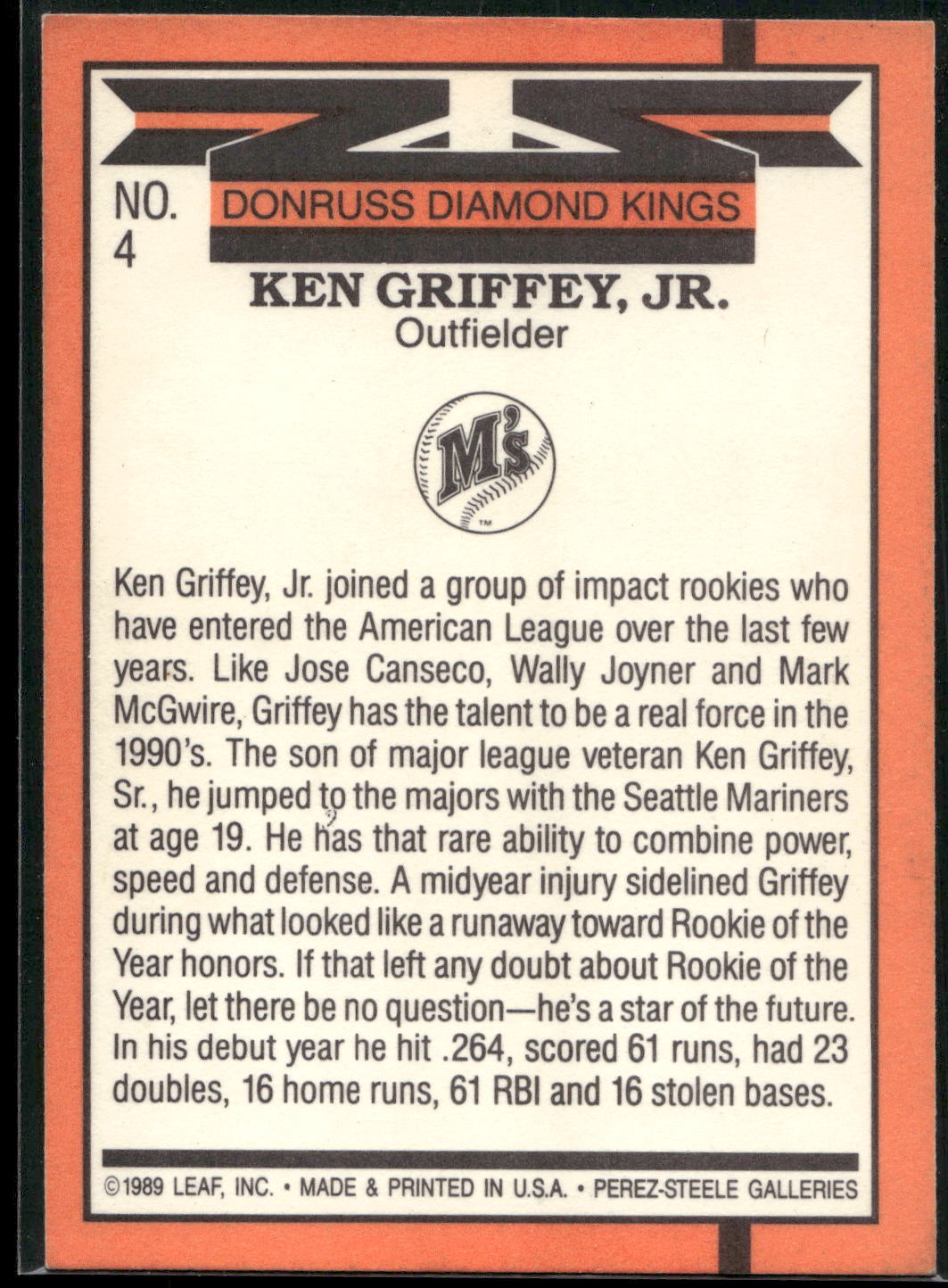 1990 Donruss #4 Ken Griffey Jr.