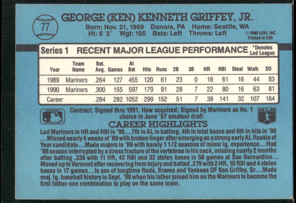 1991 Donruss #77 Ken Griffey Jr.