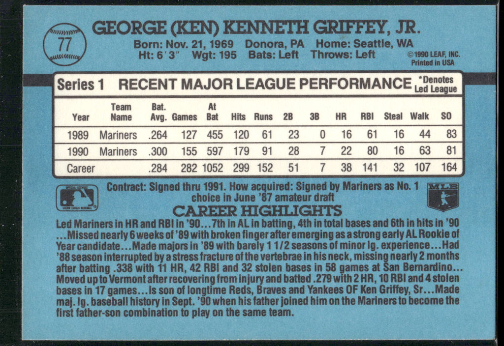 1991 Donruss #77 Ken Griffey Jr.