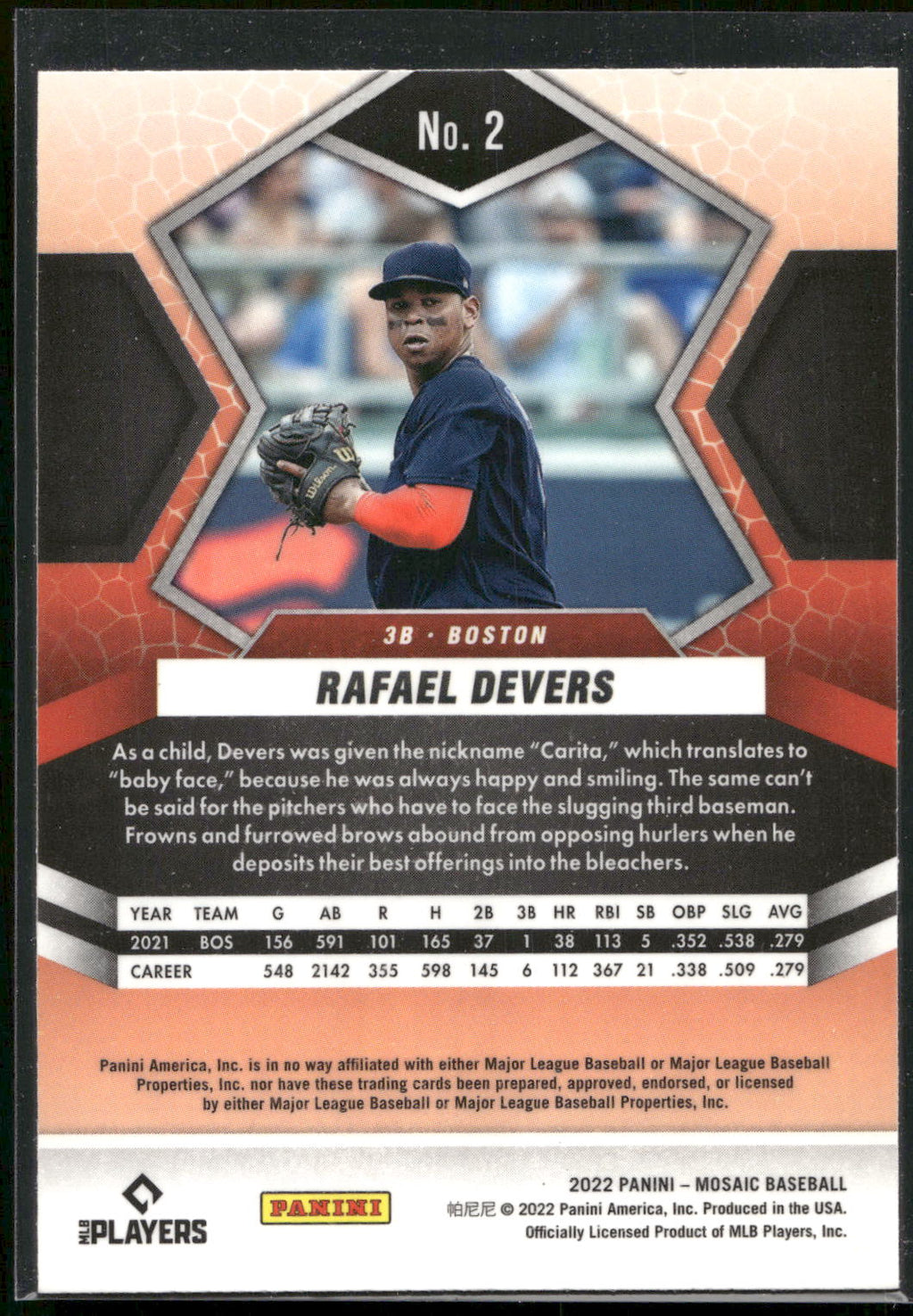 2022 Panini Mosaic #2 Rafael Devers