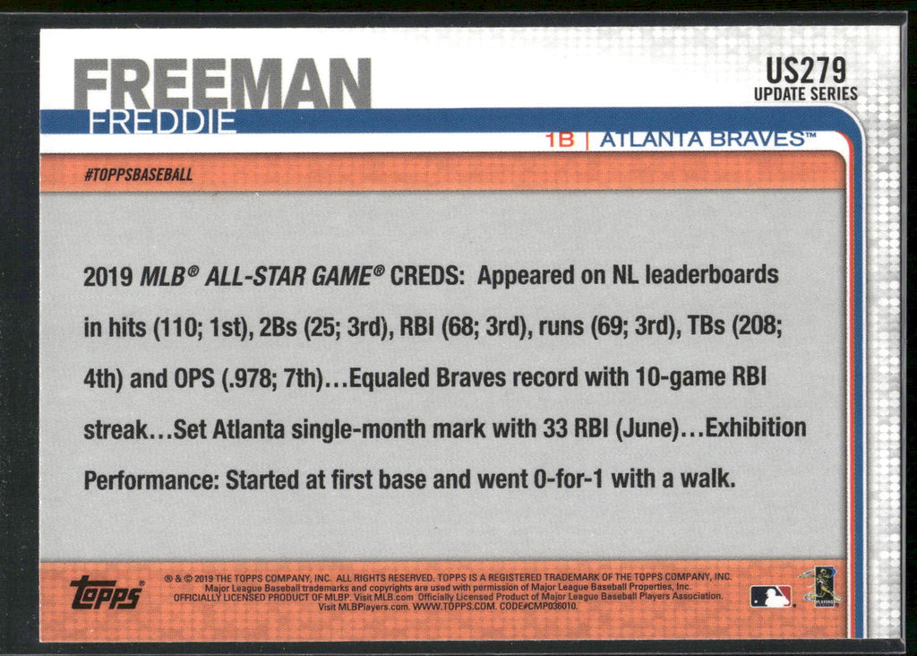 2019 Topps Update #US279 Freddie Freeman