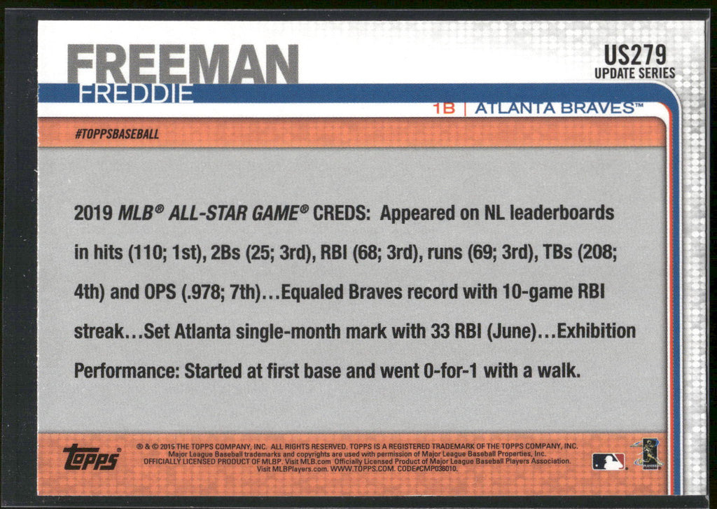 2019 Topps Update #US279 Freddie Freeman