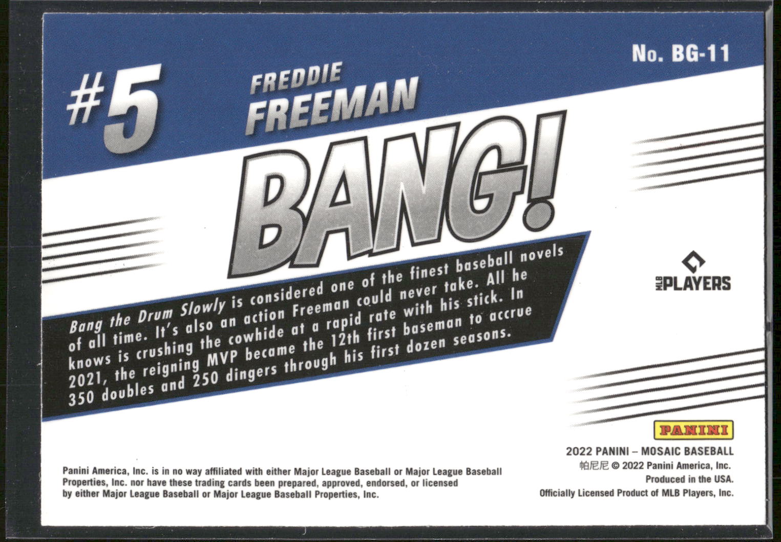 2022 Panini Mosaic #BG-11 Freddie Freeman Bang!