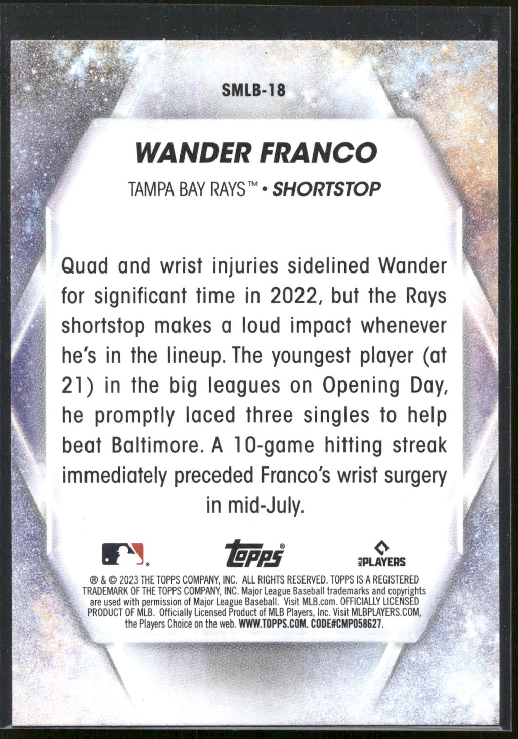 2023 Topps #SMLB-18 Wander Franco Stars of MLB