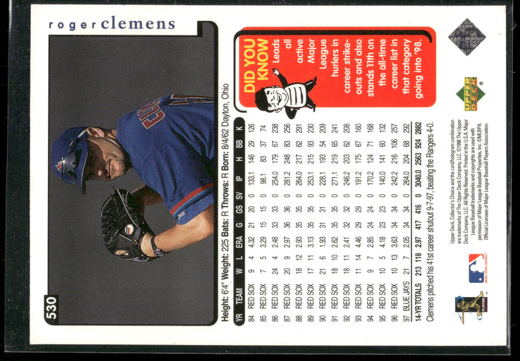1998 Collector's Choice #530 Roger Clemens