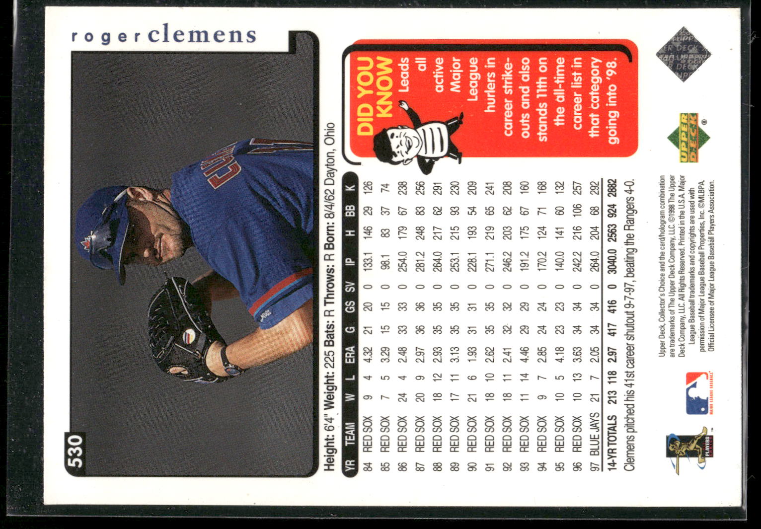1998 Collector's Choice #530 Roger Clemens