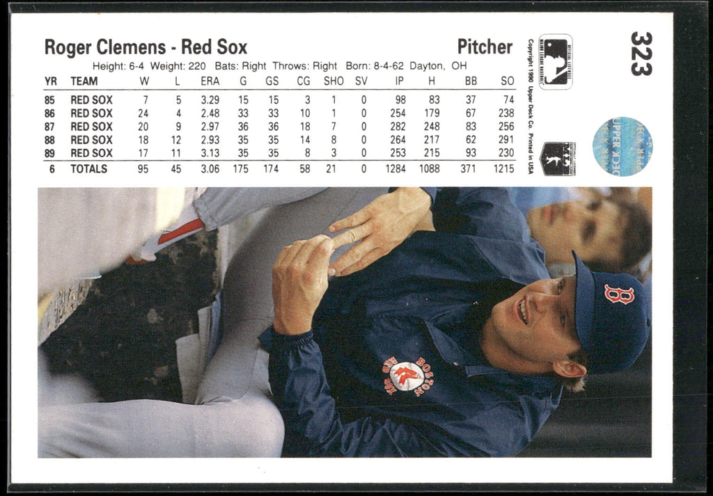 1990 Upper Deck #323 Roger Clemens