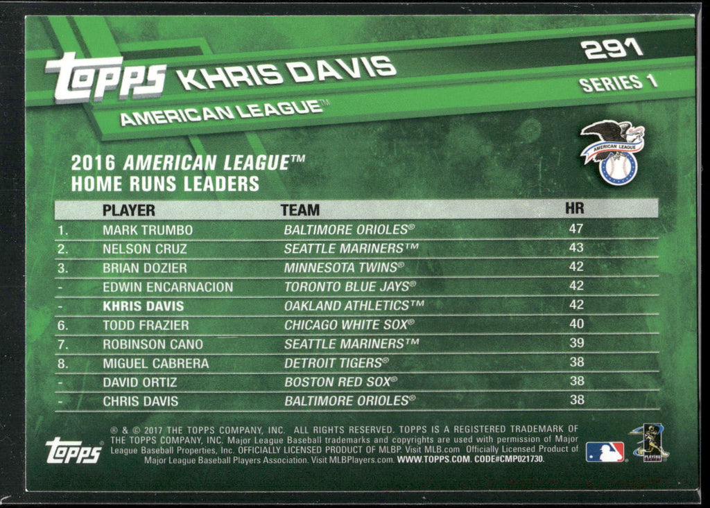 2017 Topps #291 Khris Davis