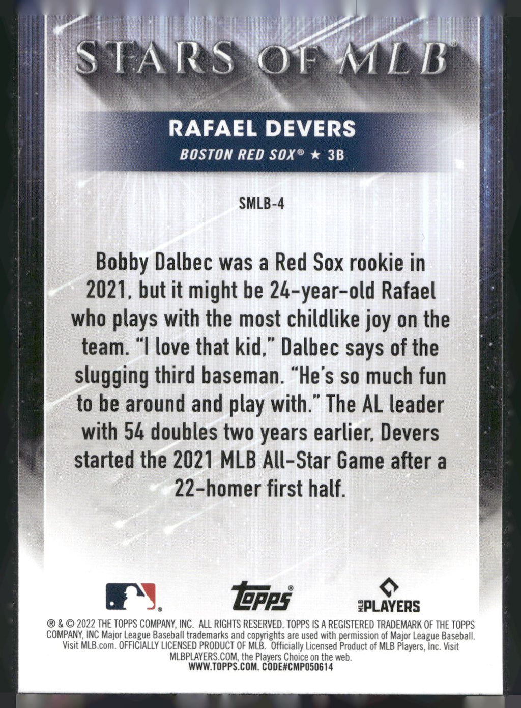 2022 Topps #SMLB-4 Rafael Devers Stars of MLB