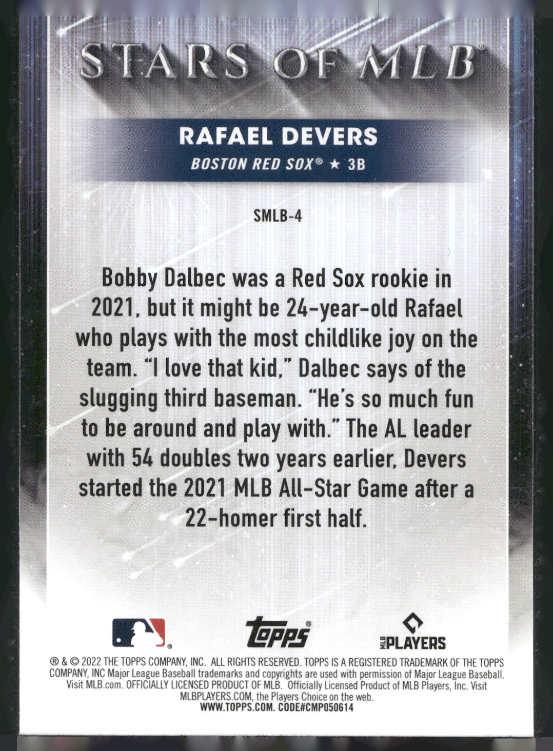 2022 Topps #SMLB-4 Rafael Devers Stars of MLB