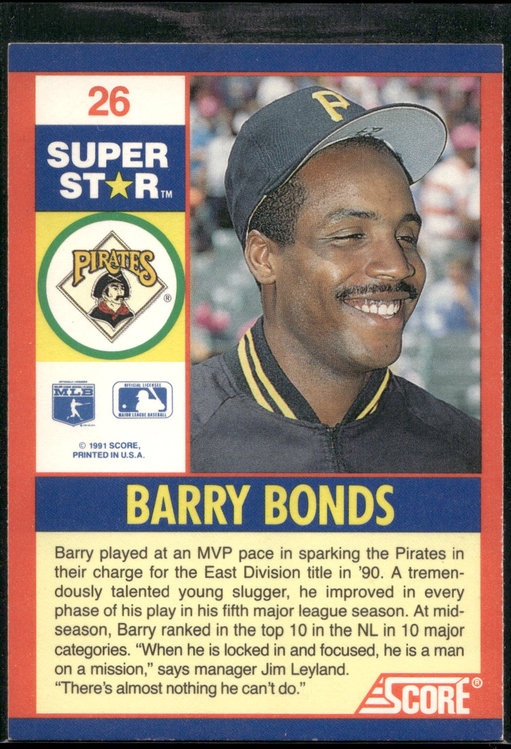 1991 Score 100 Superstars #26 Barry Bonds