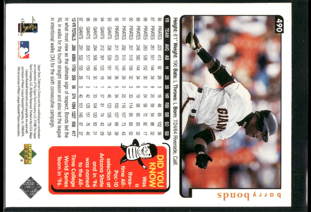 1998 Collector's Choice #490 Barry Bonds