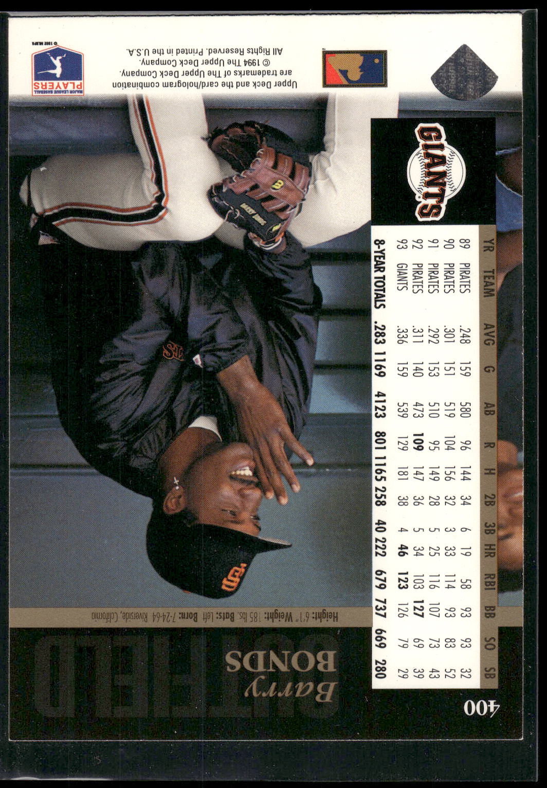 1994 Upper Deck #400 Barry Bonds