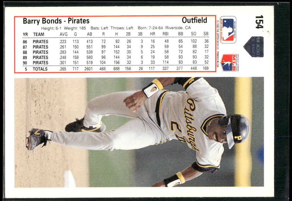 1991 Upper Deck #154 Barry Bonds