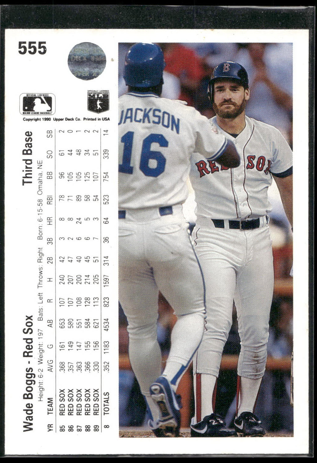 1990 Upper Deck #555 Wade Boggs