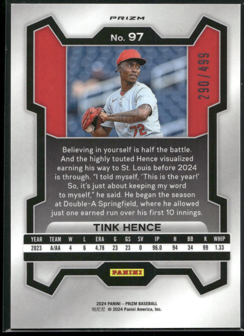 2024 Panini Prizm #97 Tink Hence Pulsar Prizms #/499
