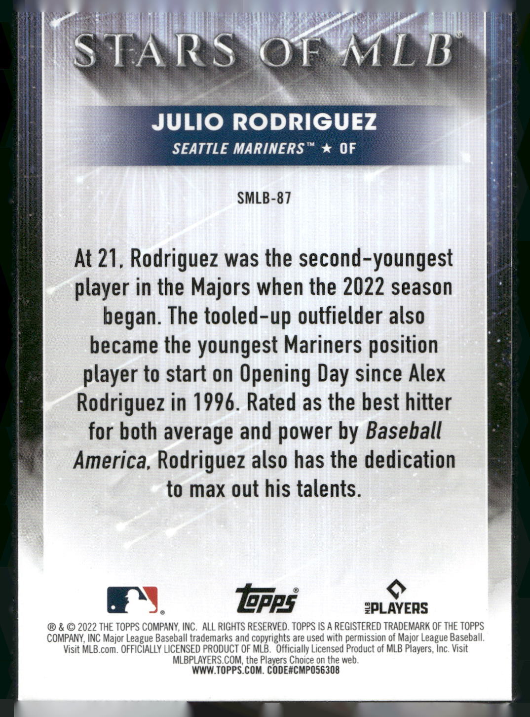 2022 Topps Update #SMLB-87 Julio Rodriguez Stars of MLB