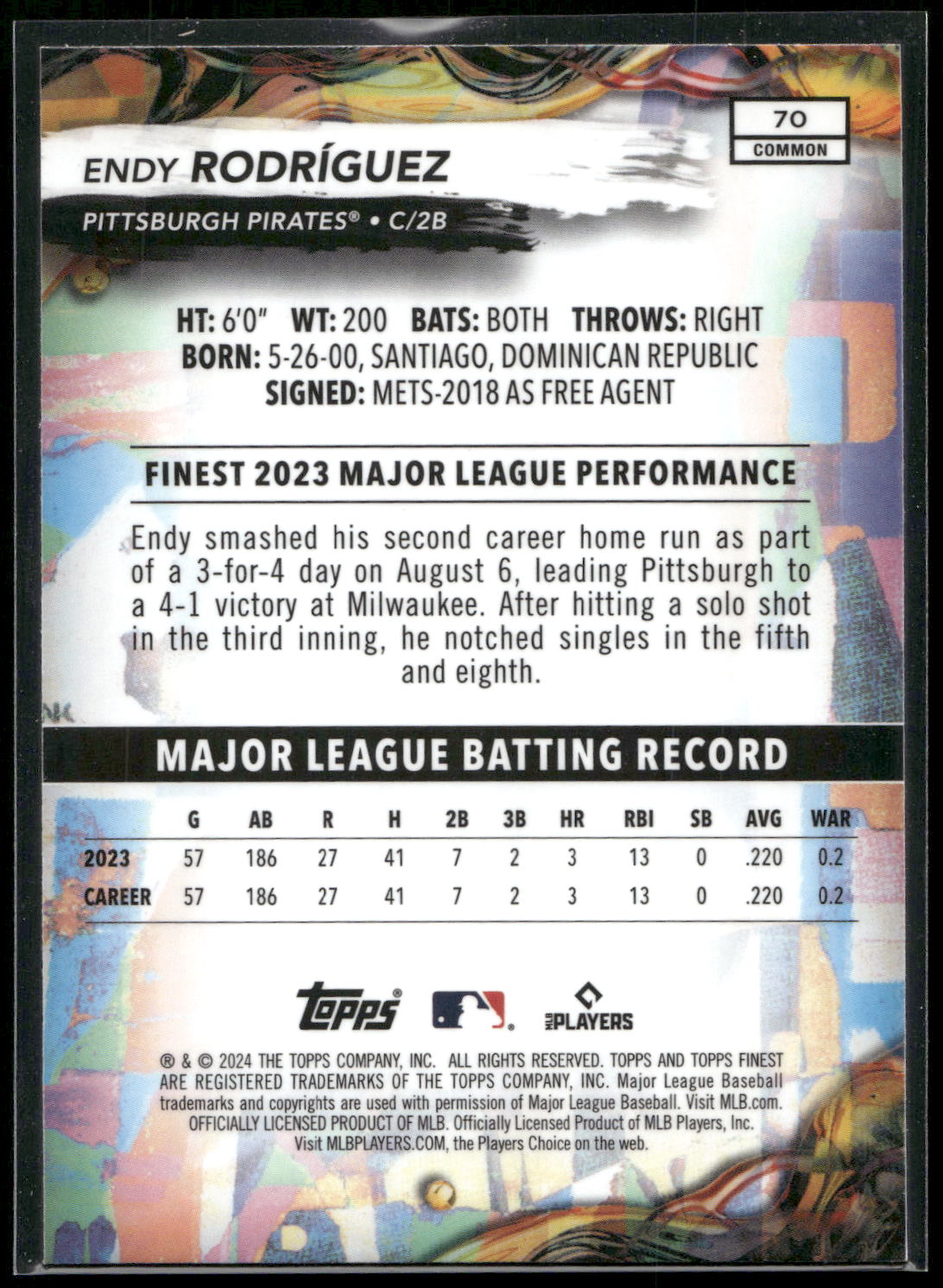 2024 Finest #70 Endy Rodríguez Checkerboard Refractors
