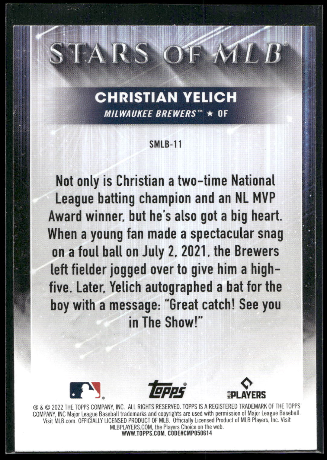 2022 Topps #SMLB-11 Christian Yelich Stars of MLB
