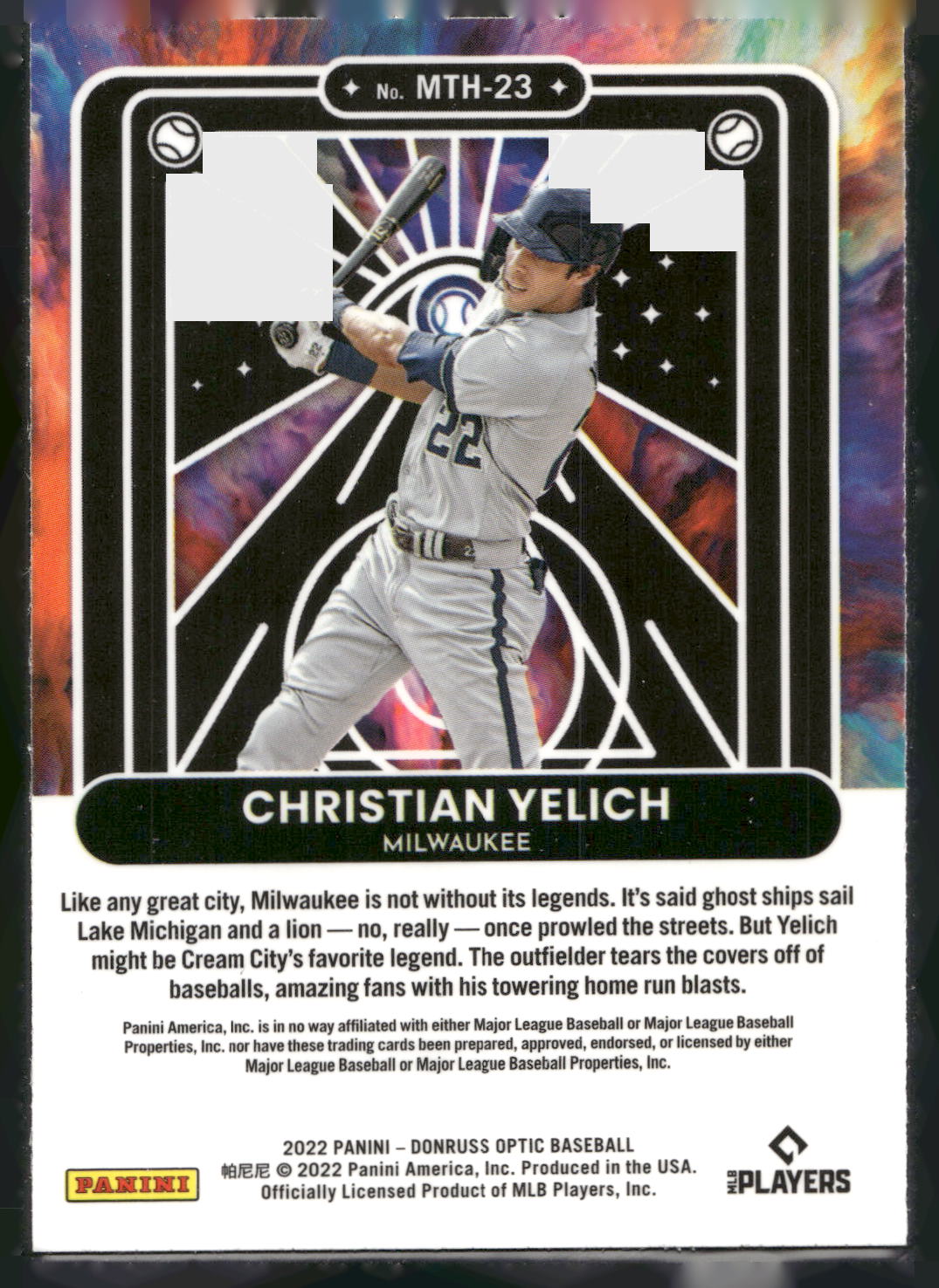 2022 Donruss Optic #MTH-23 Christian Yelich Mythical