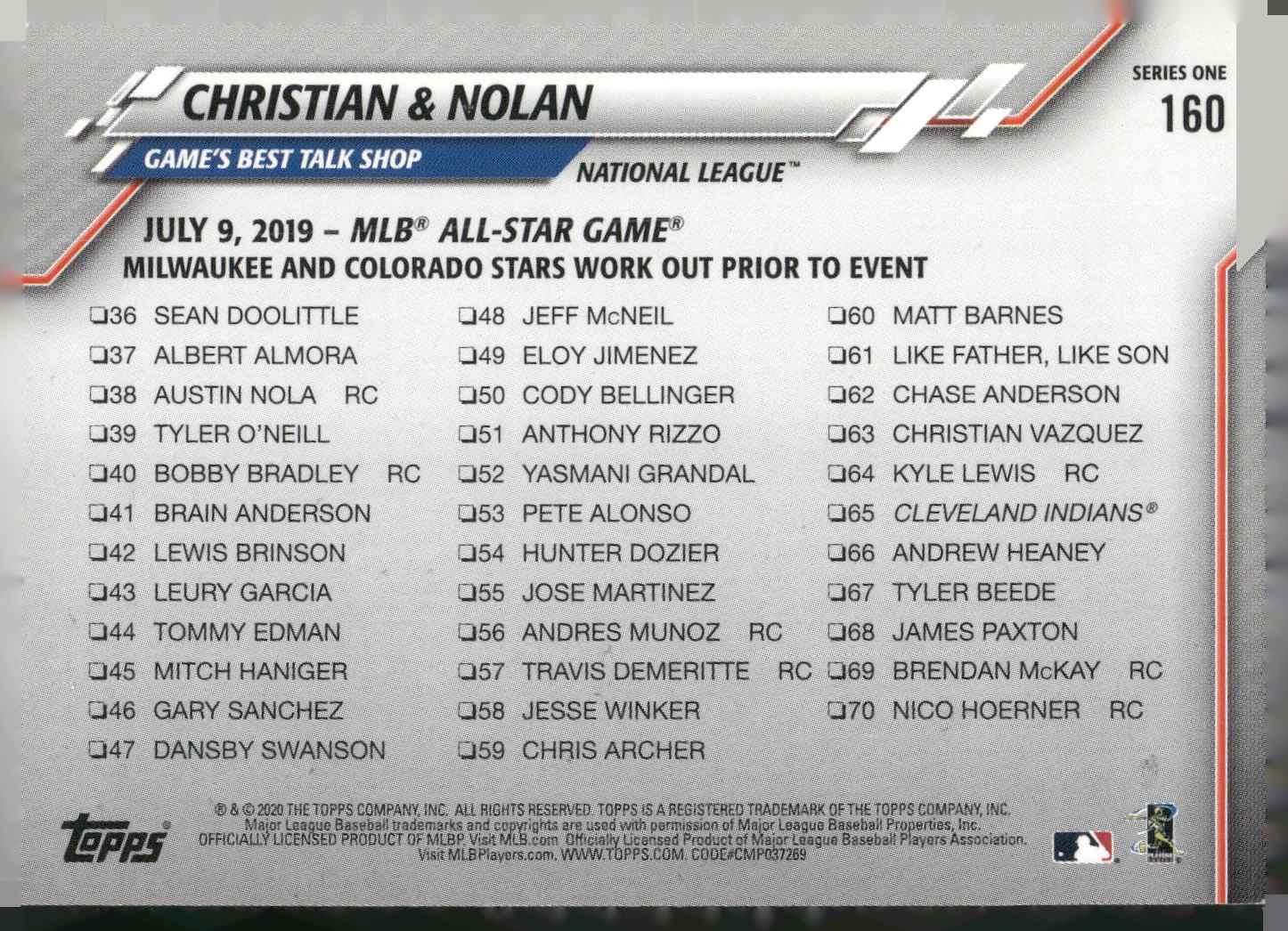 2020 Topps #160 Christian &amp; Nolan