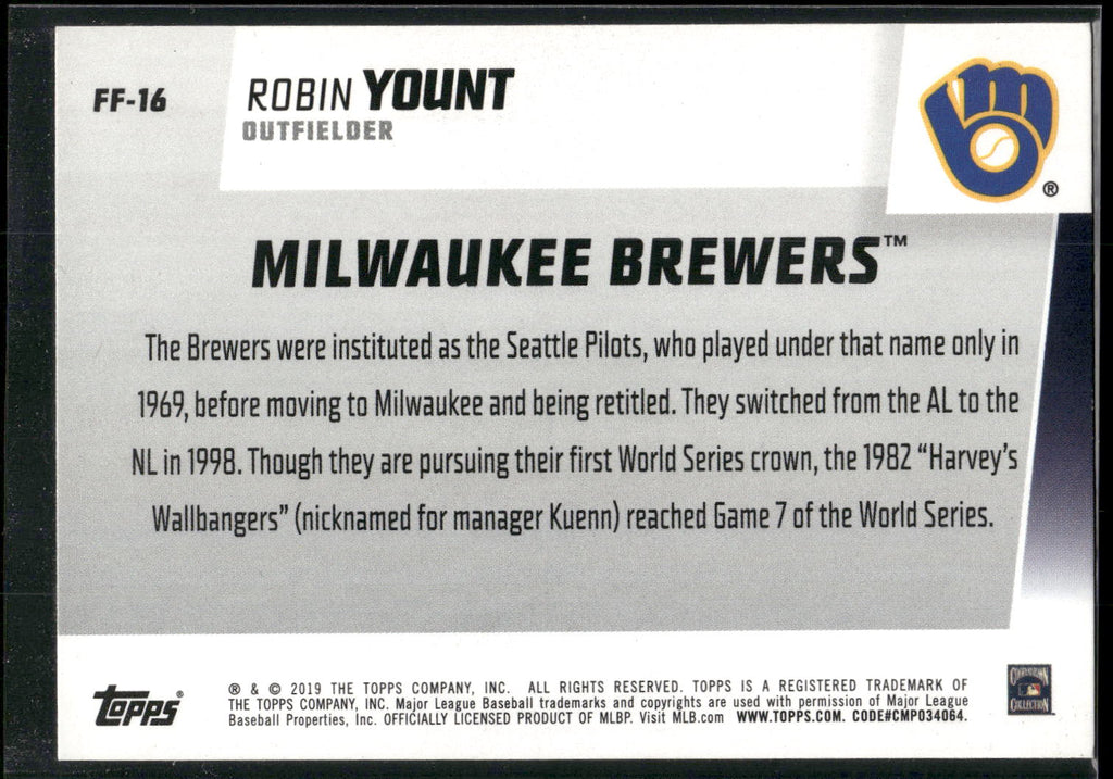 2019 Topps #FF-16 Robin Yount Franchise Feats