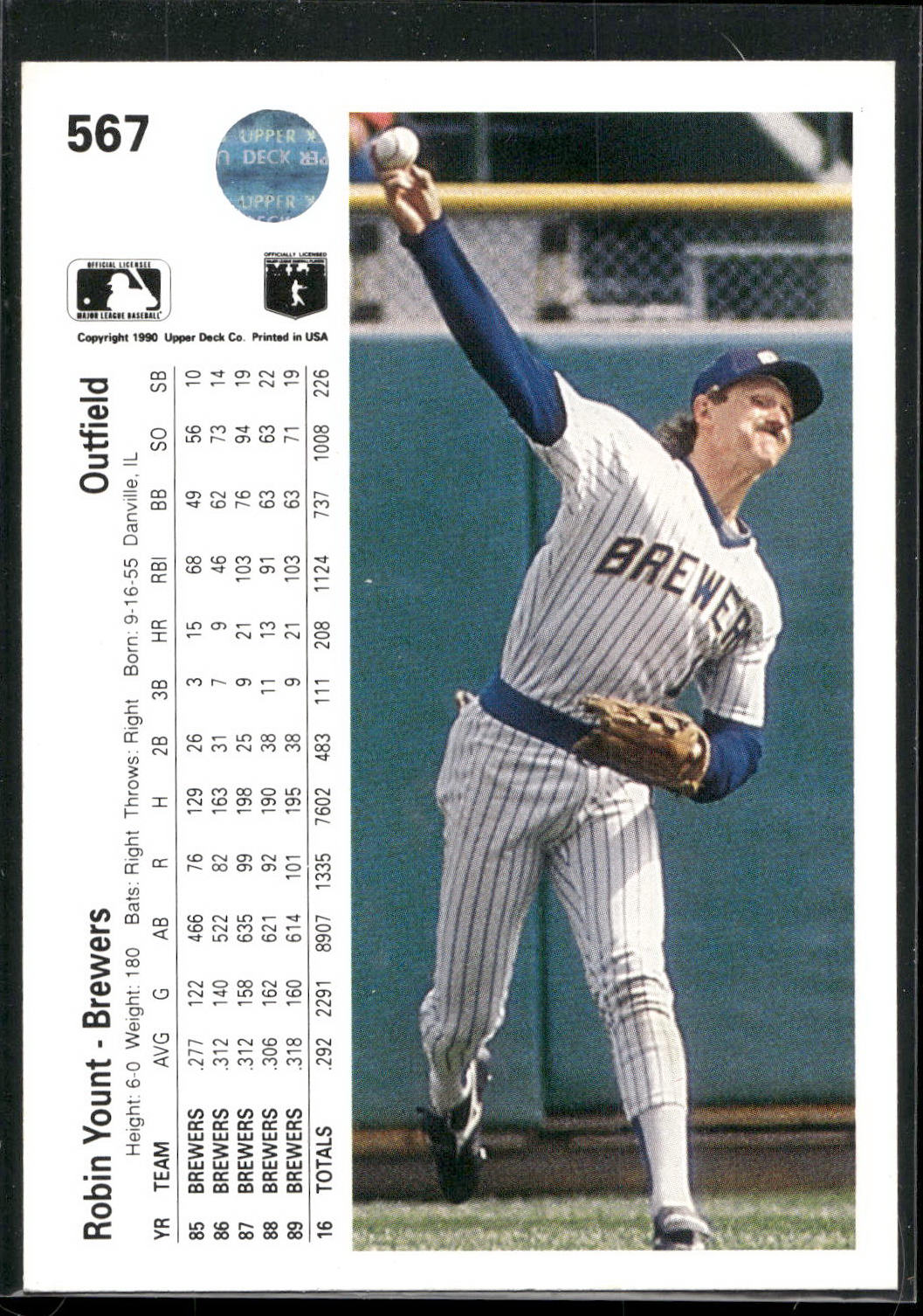 1990 Upper Deck #567 Robin Yount
