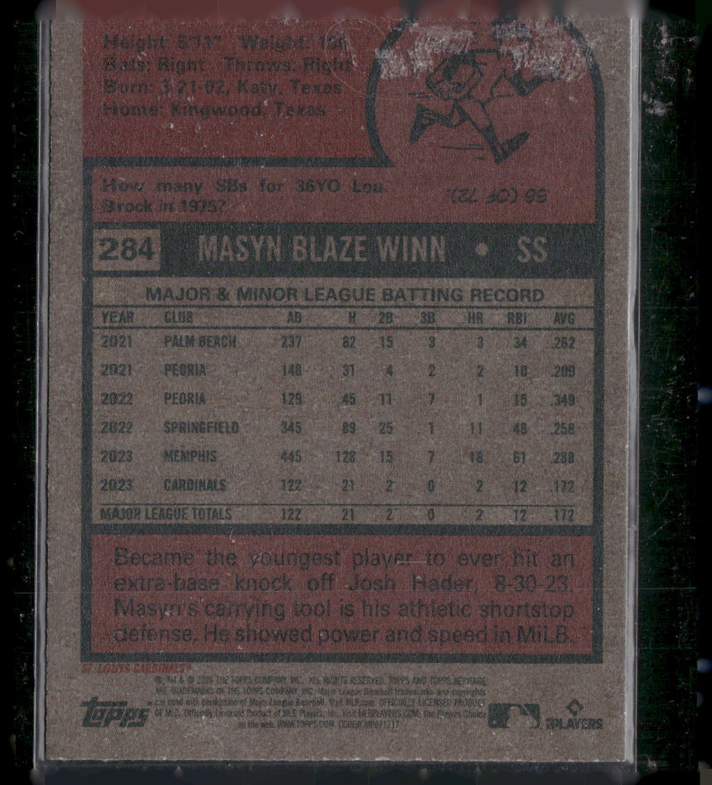 2024 Topps Heritage #284 Masyn Winn